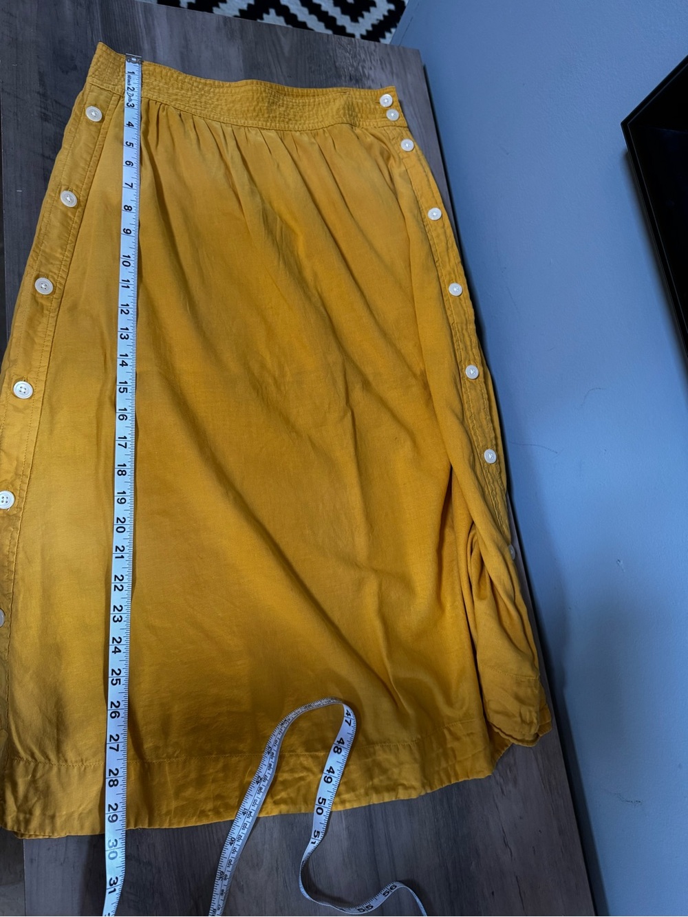 Madewell Mustard Button-Side Midi Skirt - Picture 8 of 8